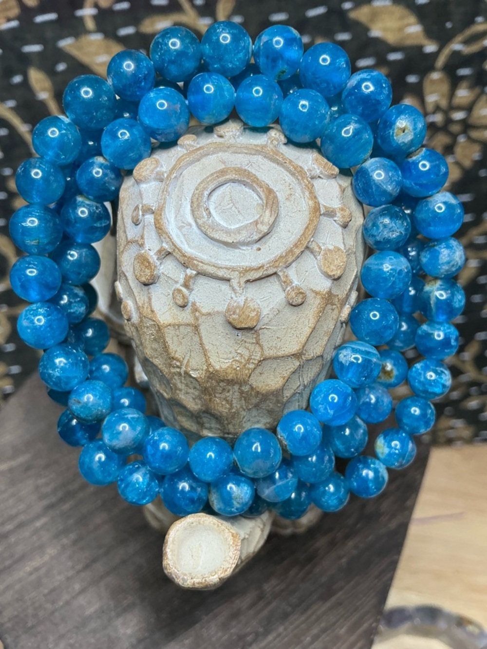Blue Apatite Triple 6mm